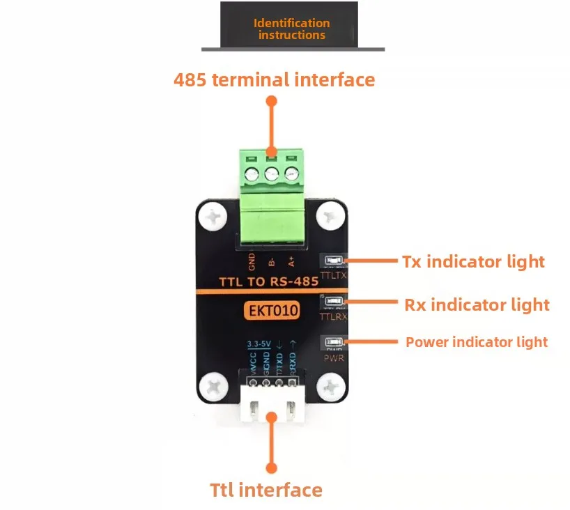 High Speed 15M RS485 to TTL Module Level Mutual Automatic Flow Control 485 Converter Industrial Grade 3.3-5 V
