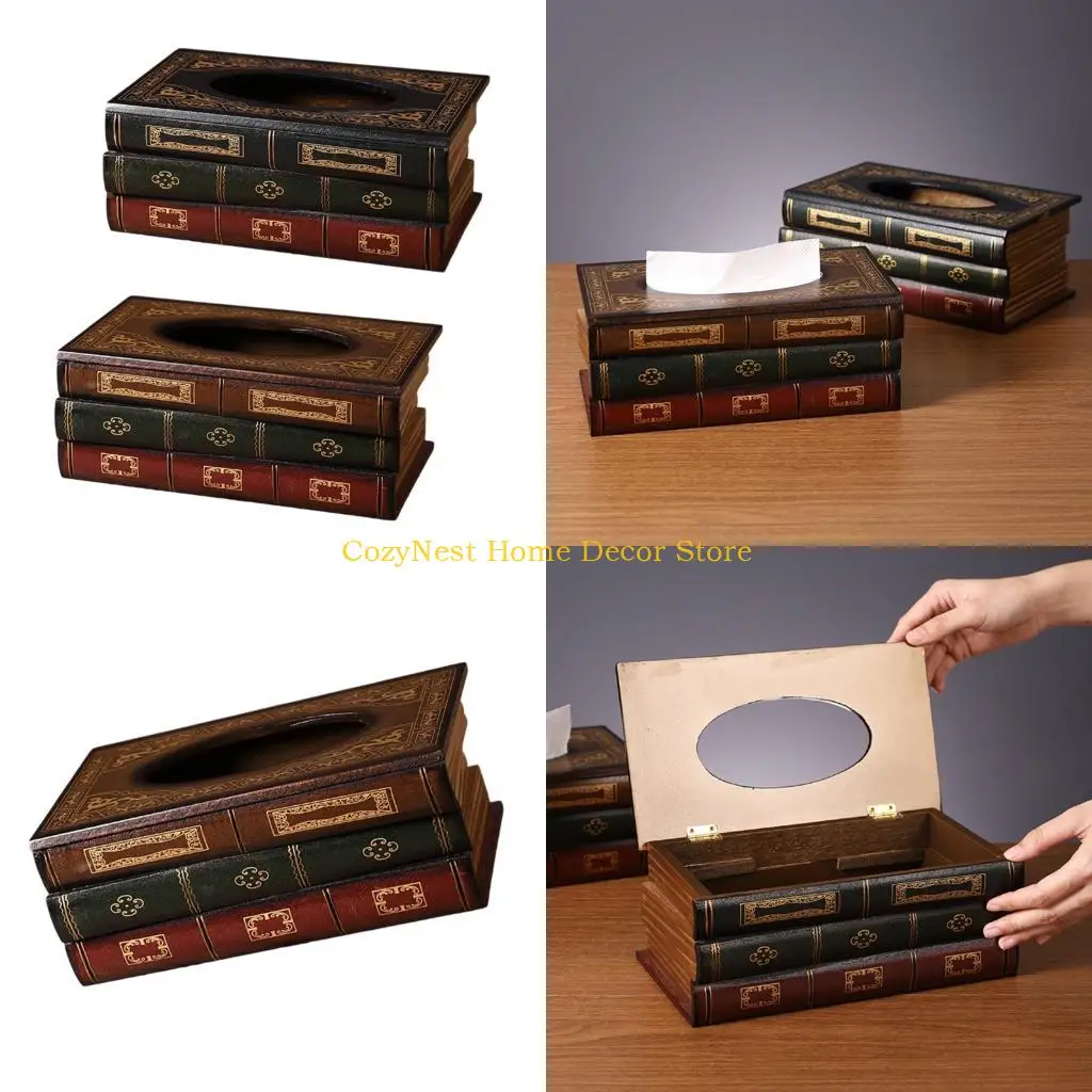 

92MF традиционный деревянный держатель для салфеток, легко открывающаяся крышка, многофункциональные настольные органайзеры для