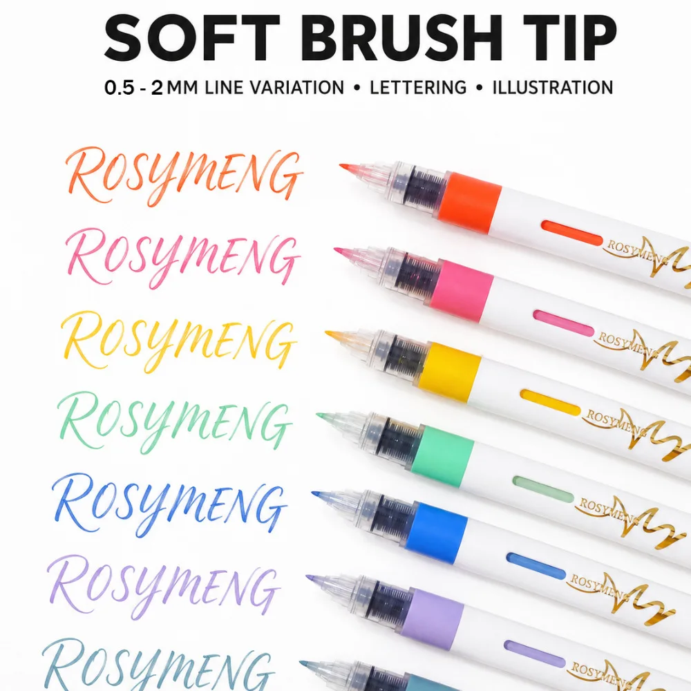 6/48 Colors Soft Tip Acrylic Color Marker Pens Brush Gel Pen Making Painting Drawing for Rock Stationery School Office Supplies