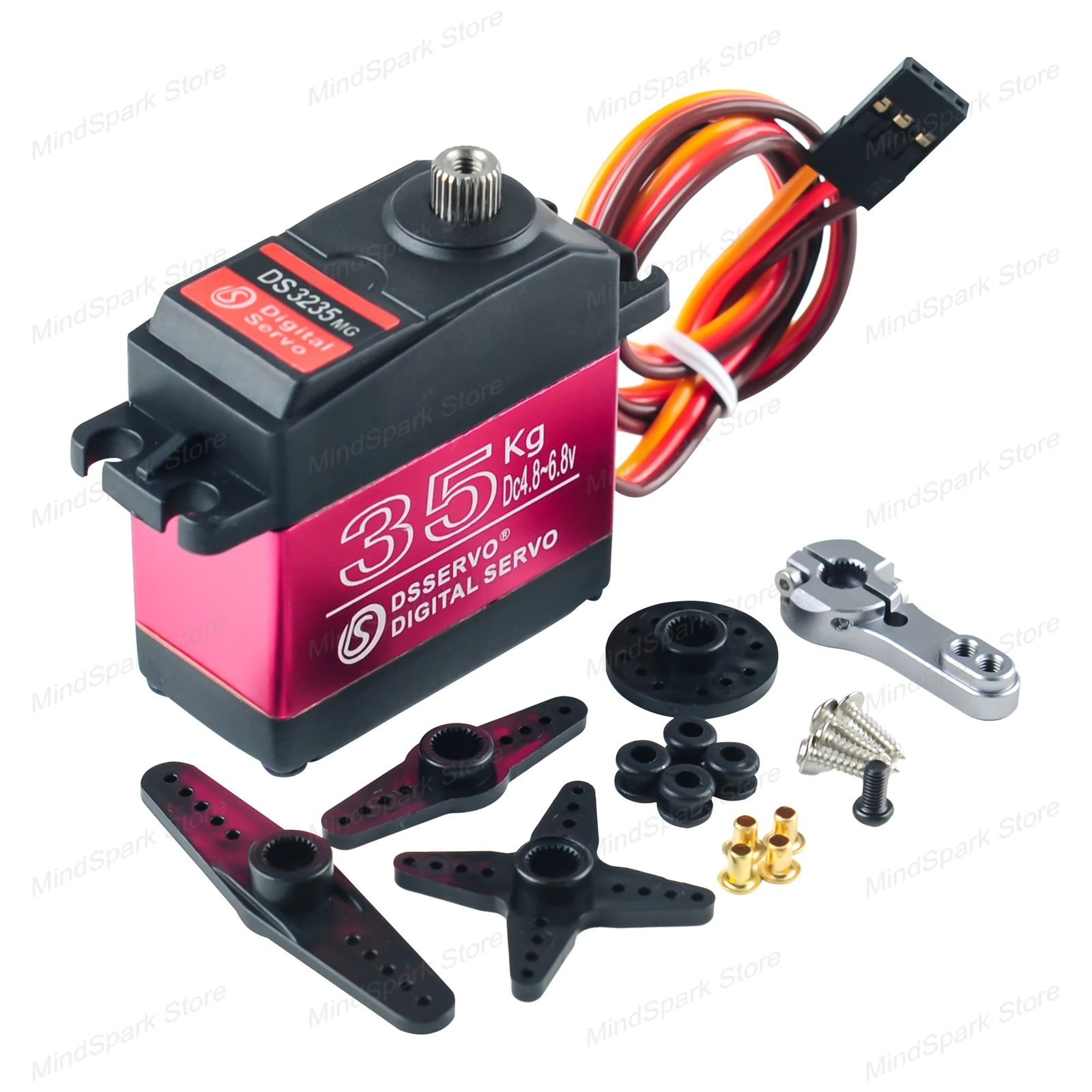 Digital Servo 35KG Steel Gear Iron Core Motor 180/270 Degree Controllable Angle Servos for DIY RC Car Robot Helicopter Drone Toy