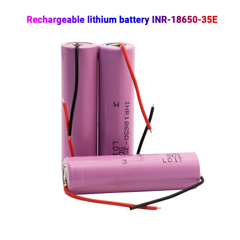 Original high current 18650 battery 3.7V 3500mah INR18650 35E lithium-ion rechargeable battery welding DIY cable+free shipping