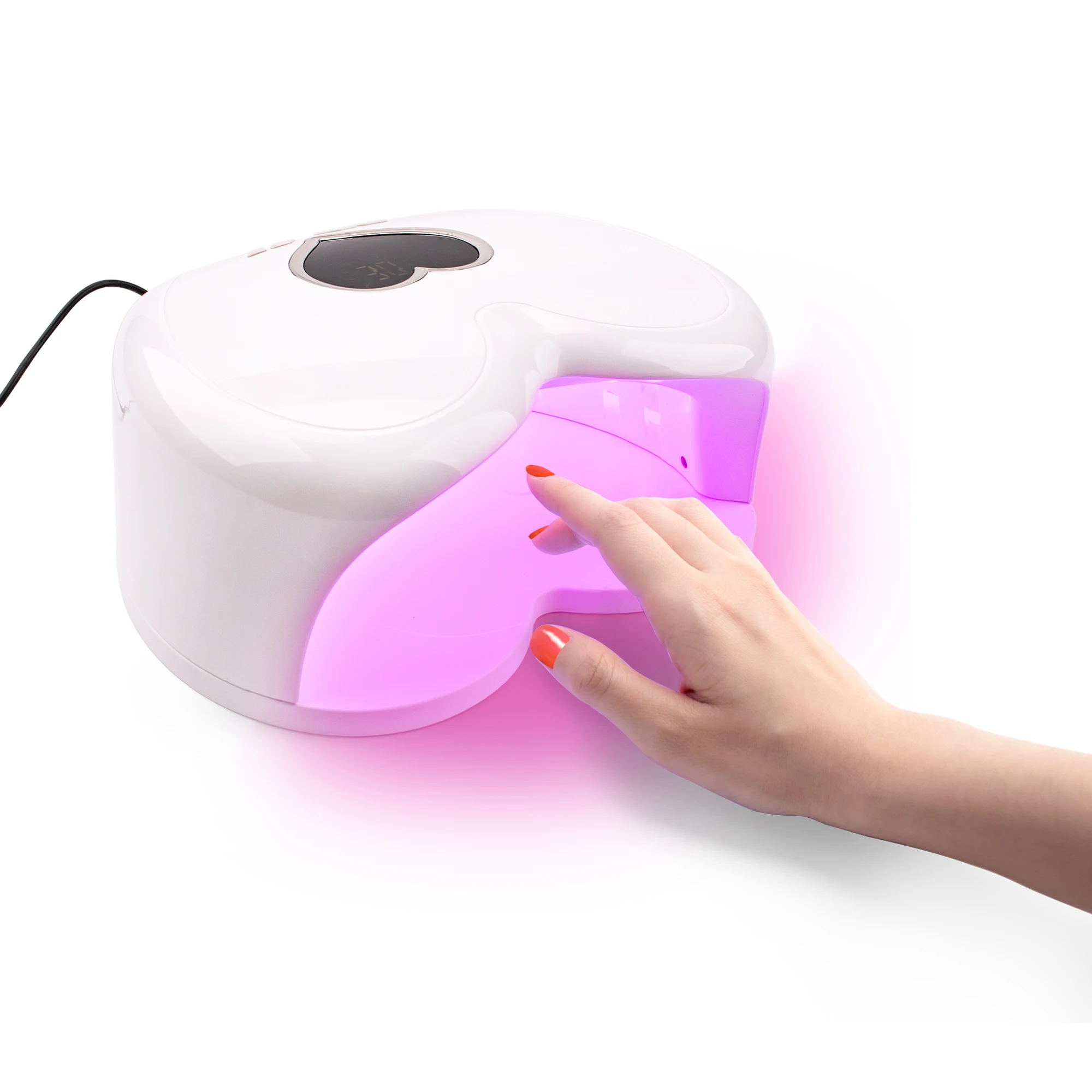 Lovely ที่มีประสิทธิภาพ96W UV Nail Light LED Heart Shape โคมไฟสีเจลทาเล็บเครื่องเป่า Curing เล็บเครื่องมือเล็บแห้ง96W Pro