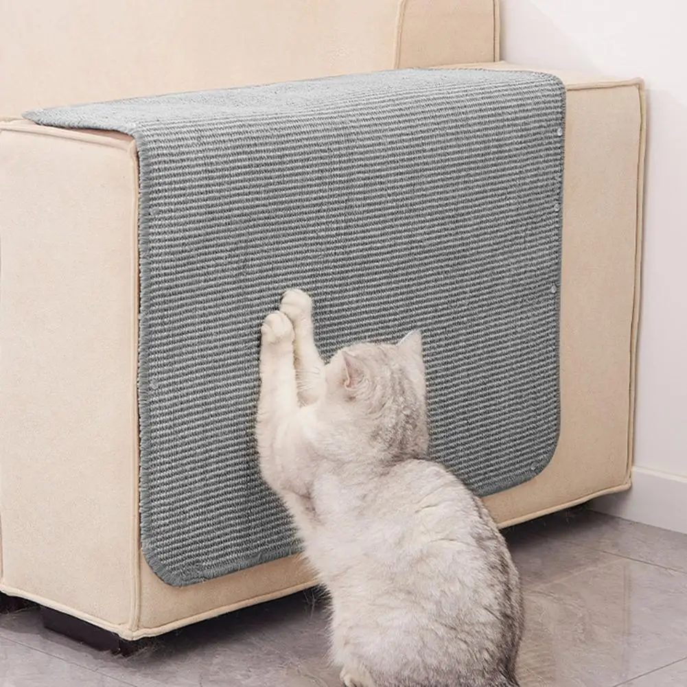 Alfombrilla de Sisal de alta calidad para gatos, juego de alfombrilla de rascado para gatos de Sisal duradera, autoadhesiva para paredes de interior