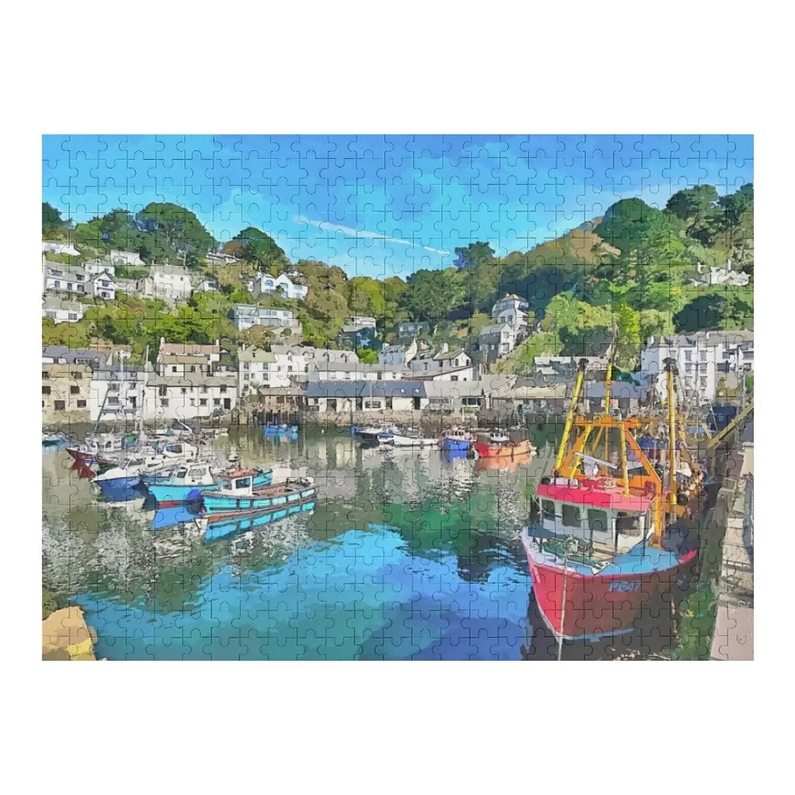 

Boats at Polperro Harbour Jigsaw Puzzle Works Of Art Customized Gifts For Kids Animal Puzzle