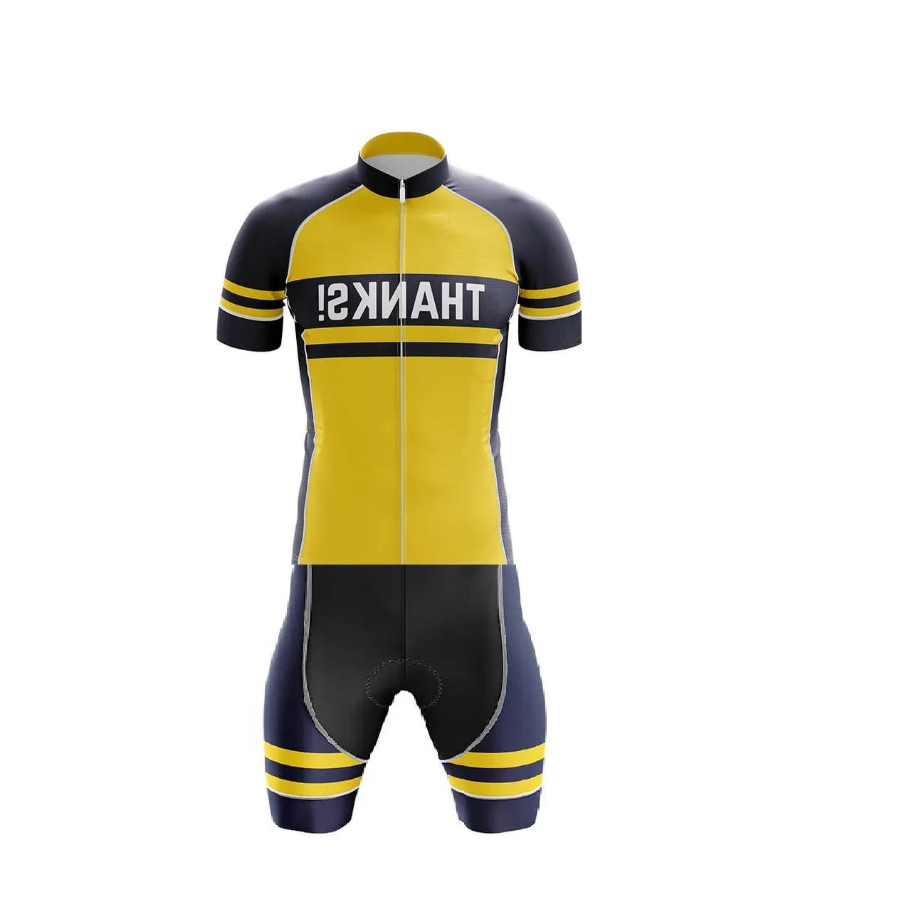 LASER CUT MEN'S CYCLING WEAR CYCLING JERSEY BODY SUIT SKINSUIT WITH POWER BAND Share The Road - Safety TEAM SIZE: XS-4XL