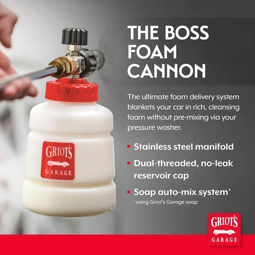 Pressure Washer Foam Cannon, Adjustable Nozzle, Stainless Steel Internals, Auto-Mix Dilution for Cars and RVs