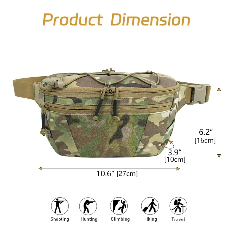 전술 CCW 패니 백 숨겨진 운반 패니 팩(조절 가능한 허리 벨트 포함) 전술 허리 가방 권총 파우치