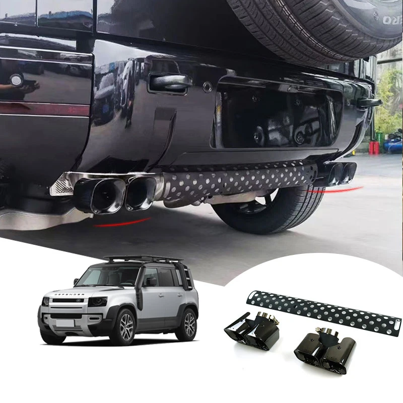 

High Performance Double Outlet Carbon Fiber Exhaust Tip Dual Outlet Tailpip Carbon Fiber Tip for Defender Dual Tailpipe