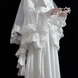 Japanese JK Lolita Long Sleeves Shirt + High Waist Slim Fit Ruffle Edge Skirt Autumn New Harajuku 2 Pcs Sets Women Y2k Suits