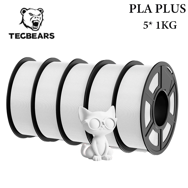 TECBEARS 3D-filament PLA/PETG/Hoge snelheid mat petg/abs/zijde/HSMPLA/PLA Plus/pla 5kg 1,75 mm 3D-printerfilament voor 3D-printer