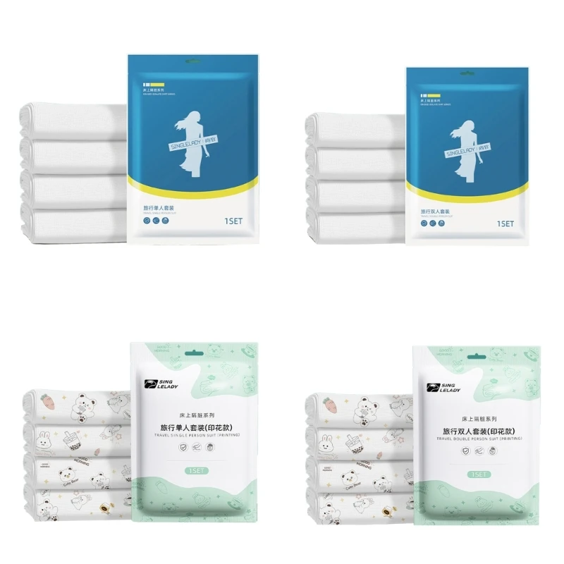 Disposable Bed Sheets Pillowcase Quilt Covers Travel Bedding Set for Spa, Hotels Drop Shipping