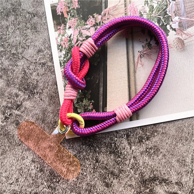 Luxury Cell Phone Charm Wrist Strap with Patch Key Lanyards