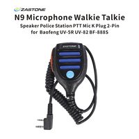 ZASTONE N9 Microphone Walkie Talkie Speaker Police Station PTT Mic K Plug 2-Pin for Baofeng UV-5R UV-82 BF-888S