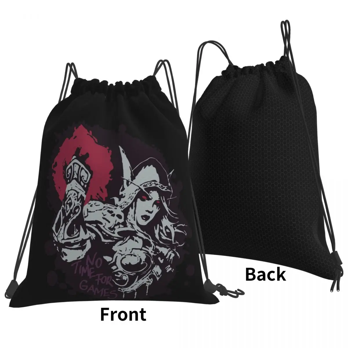 Sylvanas Has No Time For Games Classic Backpacks Portable Drawstring Bags Storage Bag Book Bags for Man Woman School