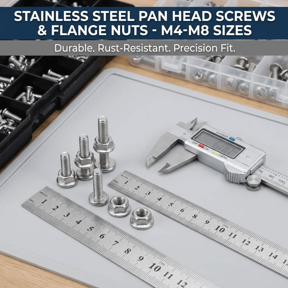 

Набор болтов с фланцем под крестообразный шлиц из нержавеющей стали 304 (M6, M8) и стандартных гаек с крестообразным шлицем