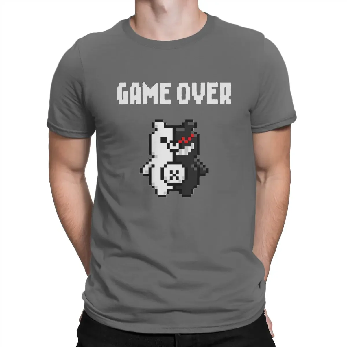 Men Game Over Round Neck Basic T Shirt Hip Hop Birthday Gifts Monokuma Danganronpa Trigger Happy Havoc Creative TShirt