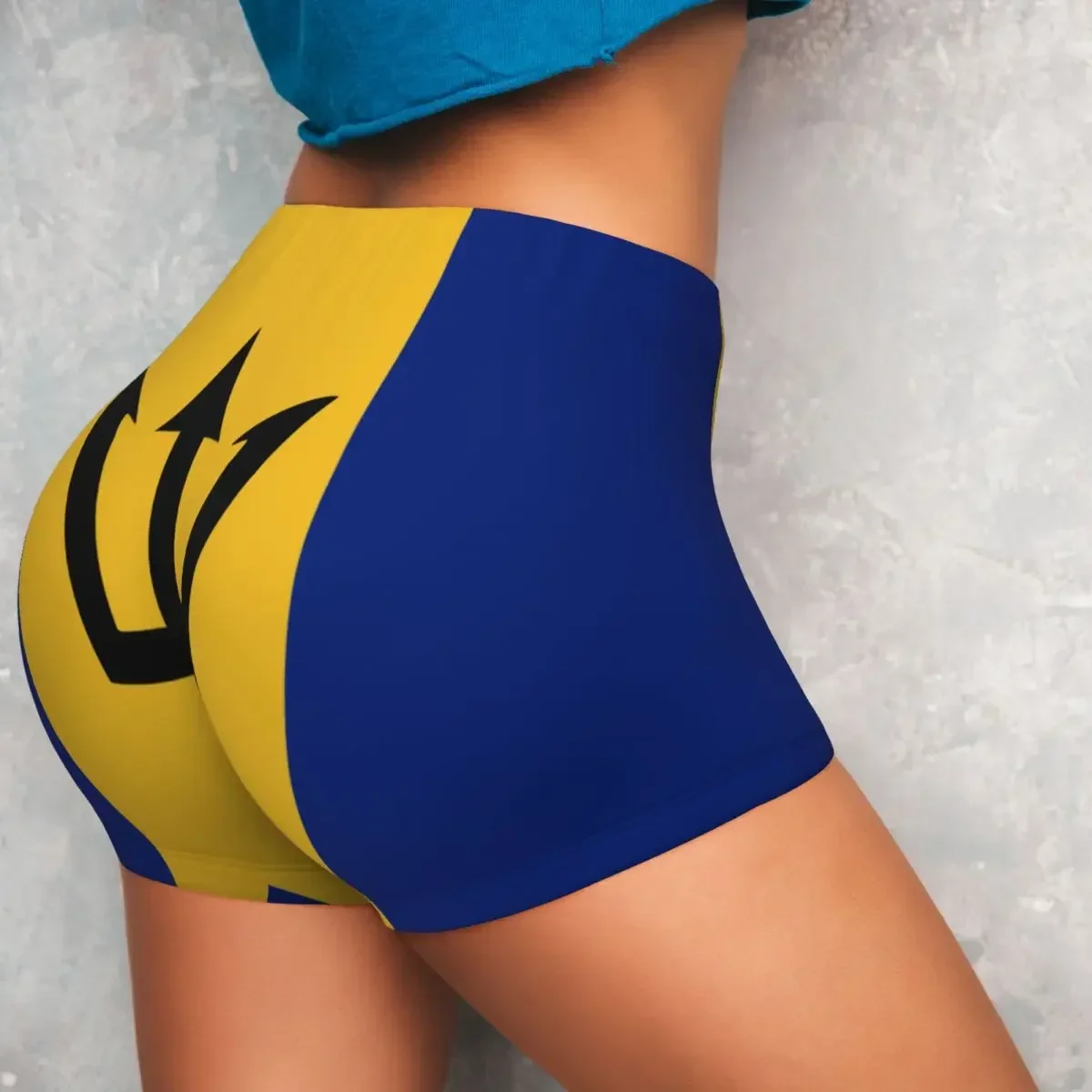 Women Yoga Shorts Barbados Flag Pattern printing Workout Shorts Fitness Quick-dry Ladies Yoga Gym Running Short Fashionable home