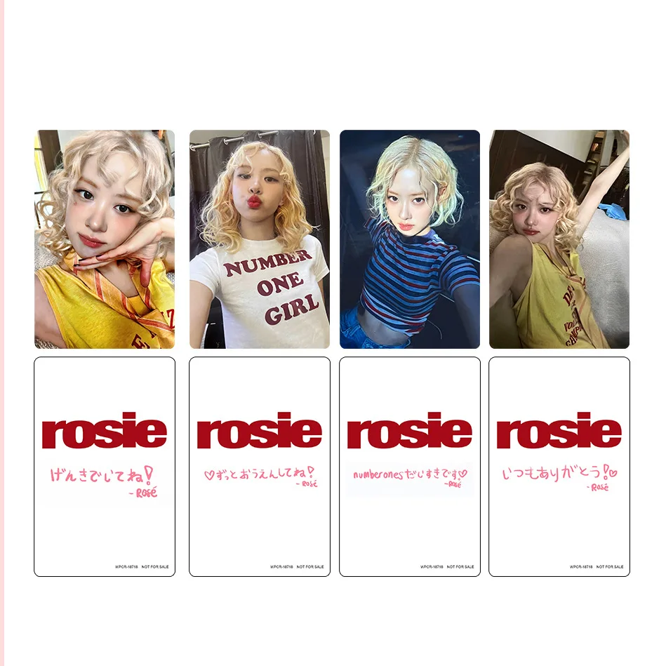 4-8PCS/Set KPOP Rosé Number One Girl Album Photo Card ROSE APT Japan Lucky Draw PhotoCards Roseanne Park Fans Collection