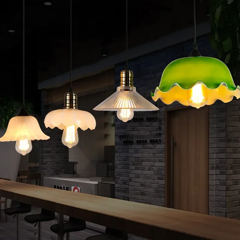 

Pendant Glass Light Vintage Ceiling Lamp Multi Colorful Cystal Glass Cafe Bar Club Coffee Shop