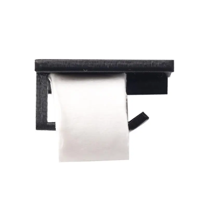 2Pcs With Tissue Wall Mount Toilet Paper Holder Organizer Shelves 1/12 Dollhouse Top Sundries Storage Roll Paper Storage Rack