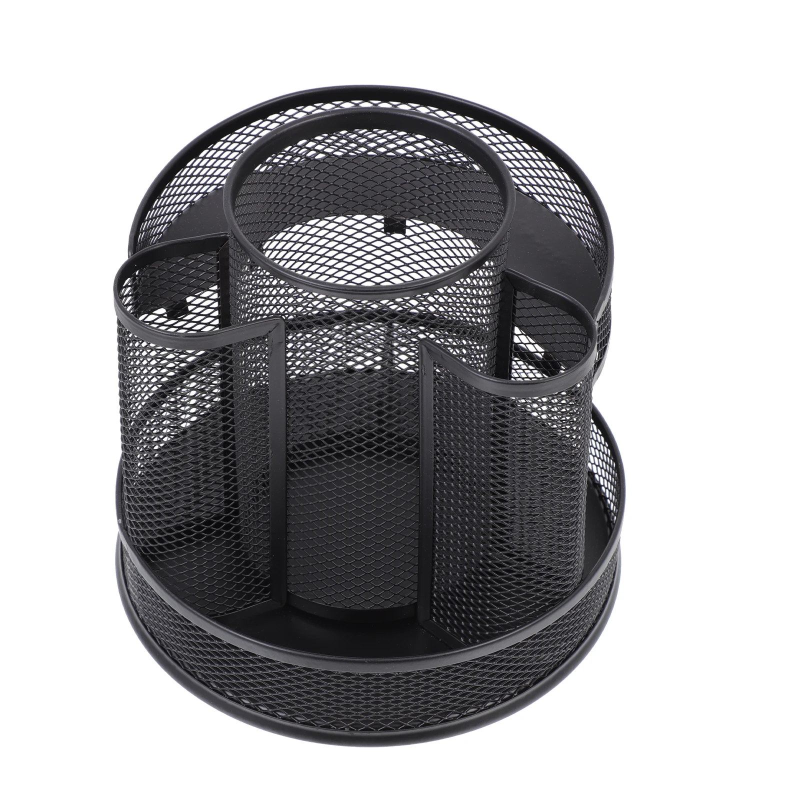 

Organization Rotating Iron Pen Holder Pencil Organizer Hair Care Desk Black Office