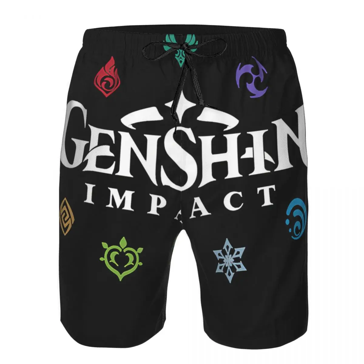 Genshin-pantalones cortos de playa para hombre, bañador de secado rápido, divertido, 3D