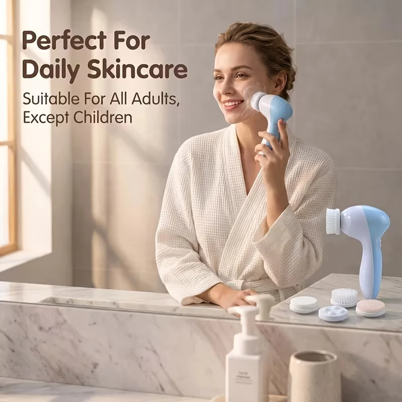 7in1 Electric Facial Cleansing Device – Multifunctional Electric Rotating Facial Cleansing Brush –Silicone Facial Cleansing Tool