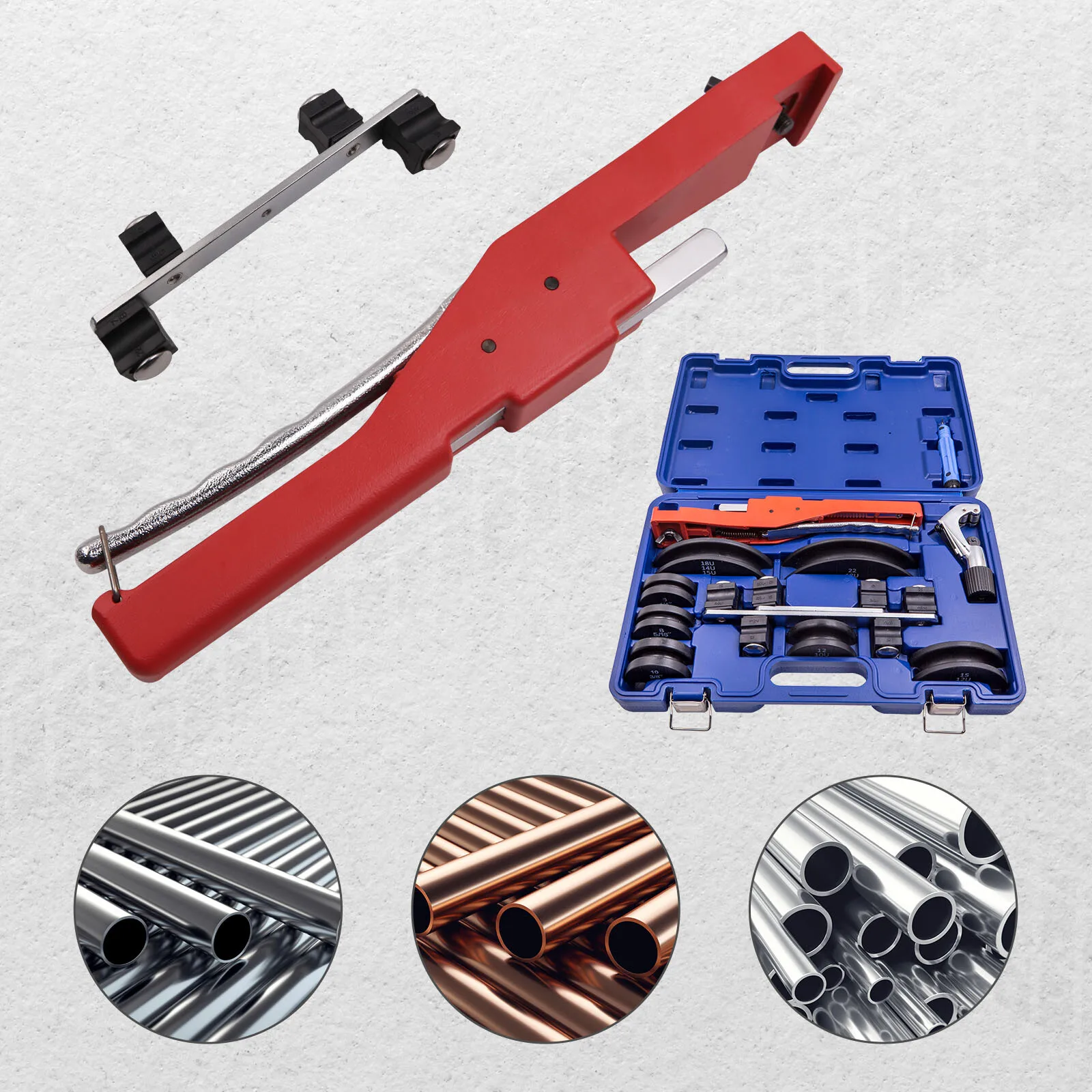 HVAC Ratcheting Pipe Tube Bender Tool Kit 1/2'' 1/4