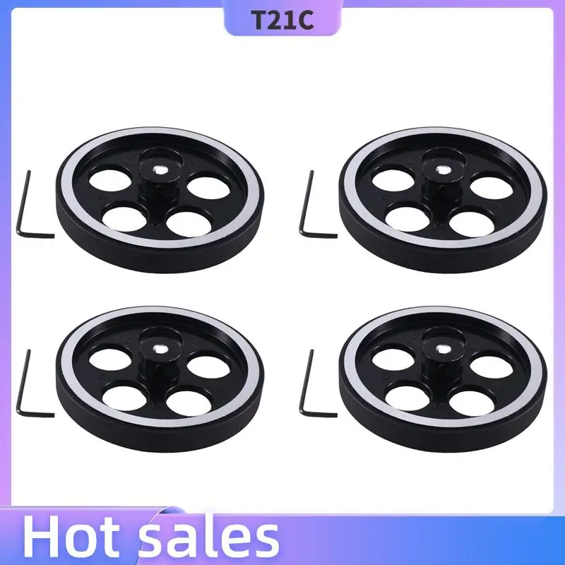 

T21C 4Pcs 300Mmx6mm Industrial Aluminum Rubber Measuring Encoder Meter Wheel For Industrial Encoder