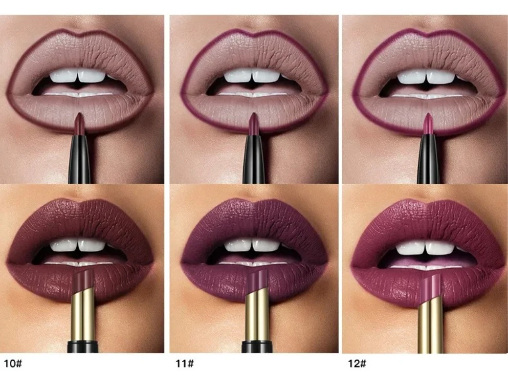 Pudaier 16 Colors Double Ended Lipstick Lip Pencil Combination Waterproof Makeup Long Lasting Beauty Half Matte Lip Stick - Image 6