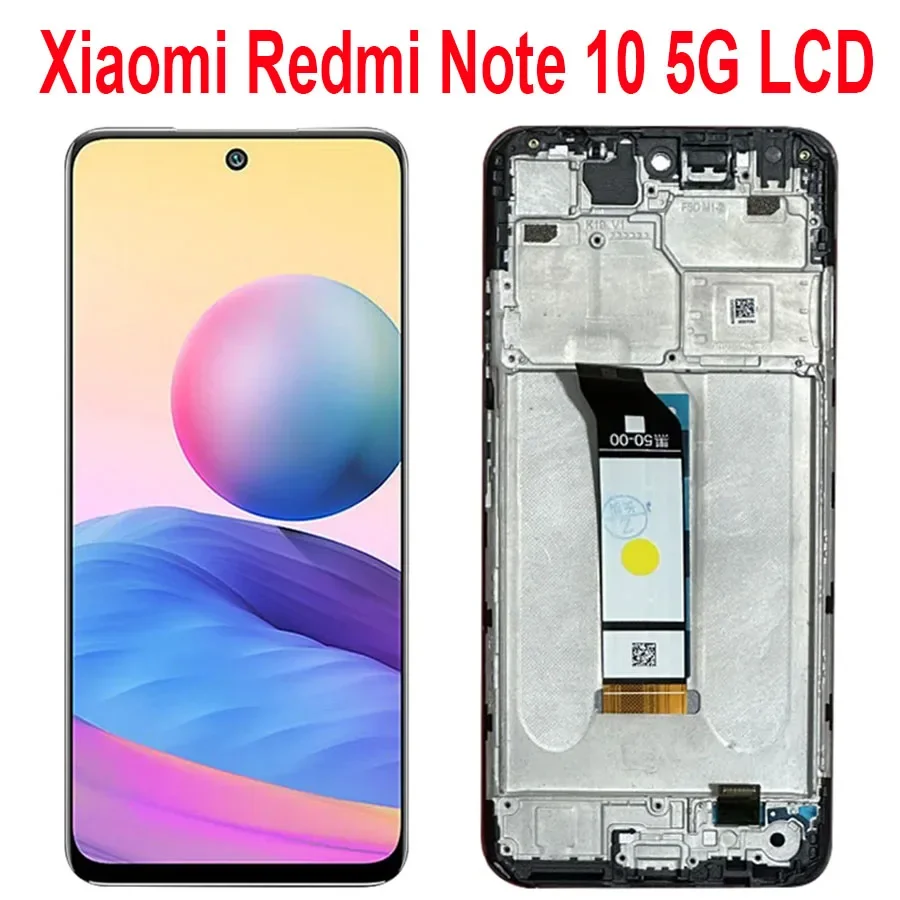 

6,5-дюймовый экран для Xiaomi Redmi Note 10, 5G M2103K19G, M2103K19C, ЖК-дисплей с рамкой, сенсорная панель, замена дигитайзера в сборе