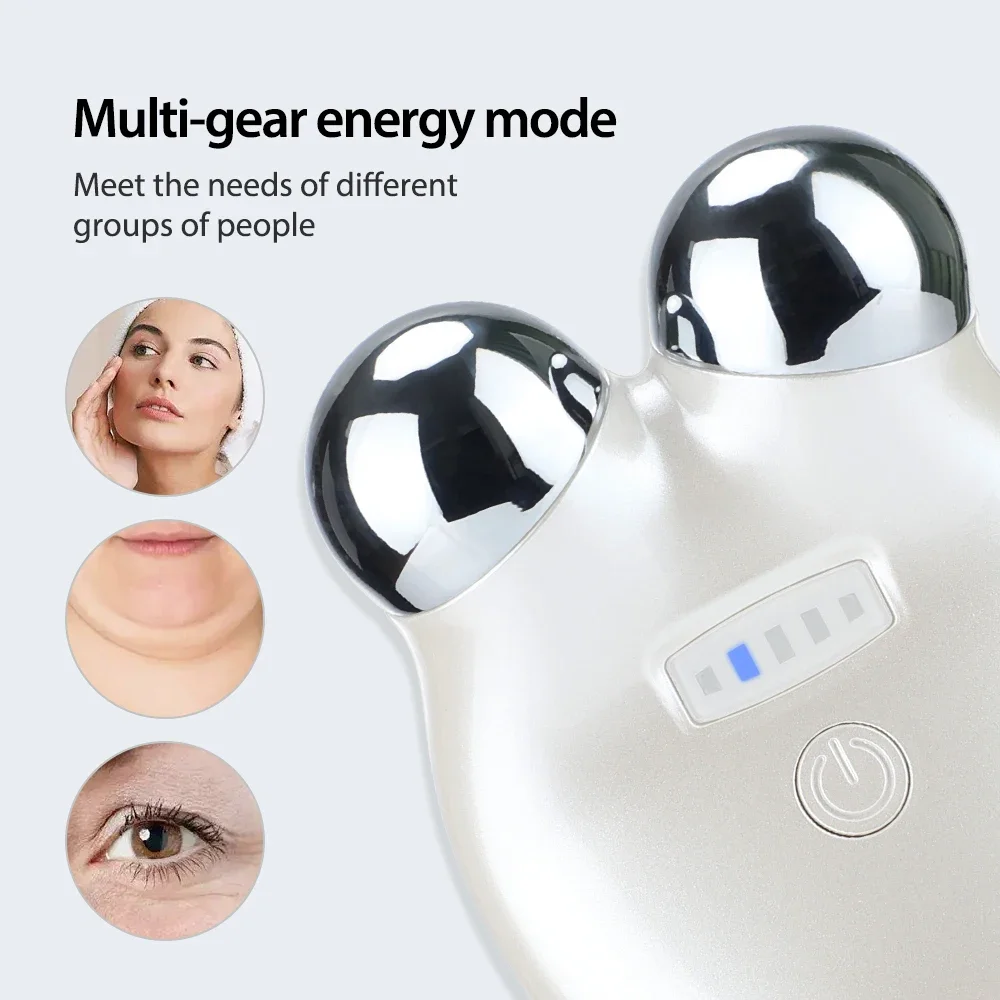 EMS เครื่องมือความงามอิเล็กทรอนิกส์ Micro Current Rejuvenation Instrument 3D Roller Lift แน่น Eye นวดหน้า