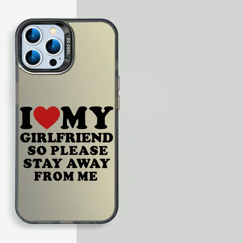 I Love My Boyfriend Girlfriend Hot Couple Phone Case for IPhone 16 11 12 13 14 15 Pro Max MiniPlus Paired Hard Cover Fundas