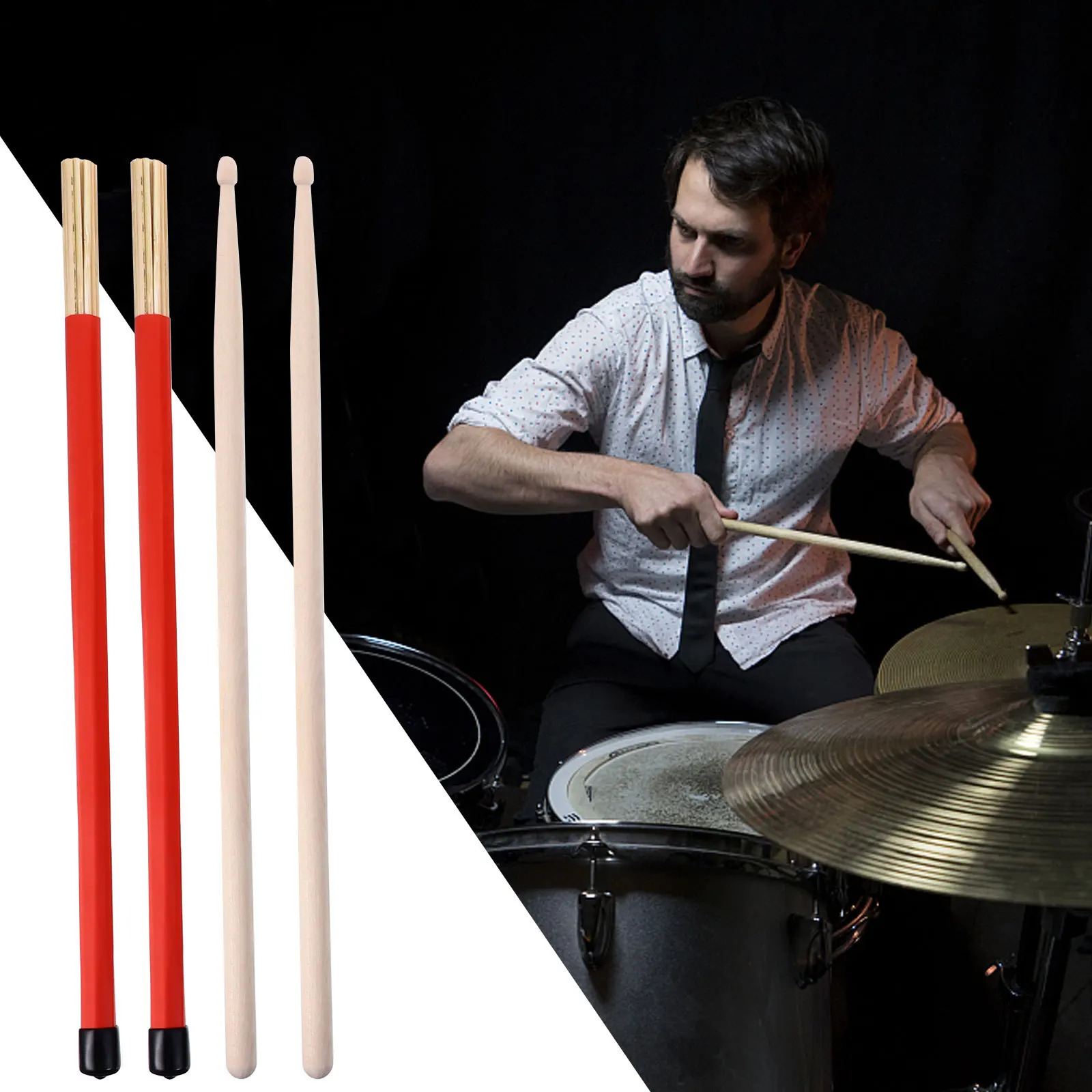 

Stick Percussion Instrument Accessories Retractable Drum Brushes Drumstick Wire