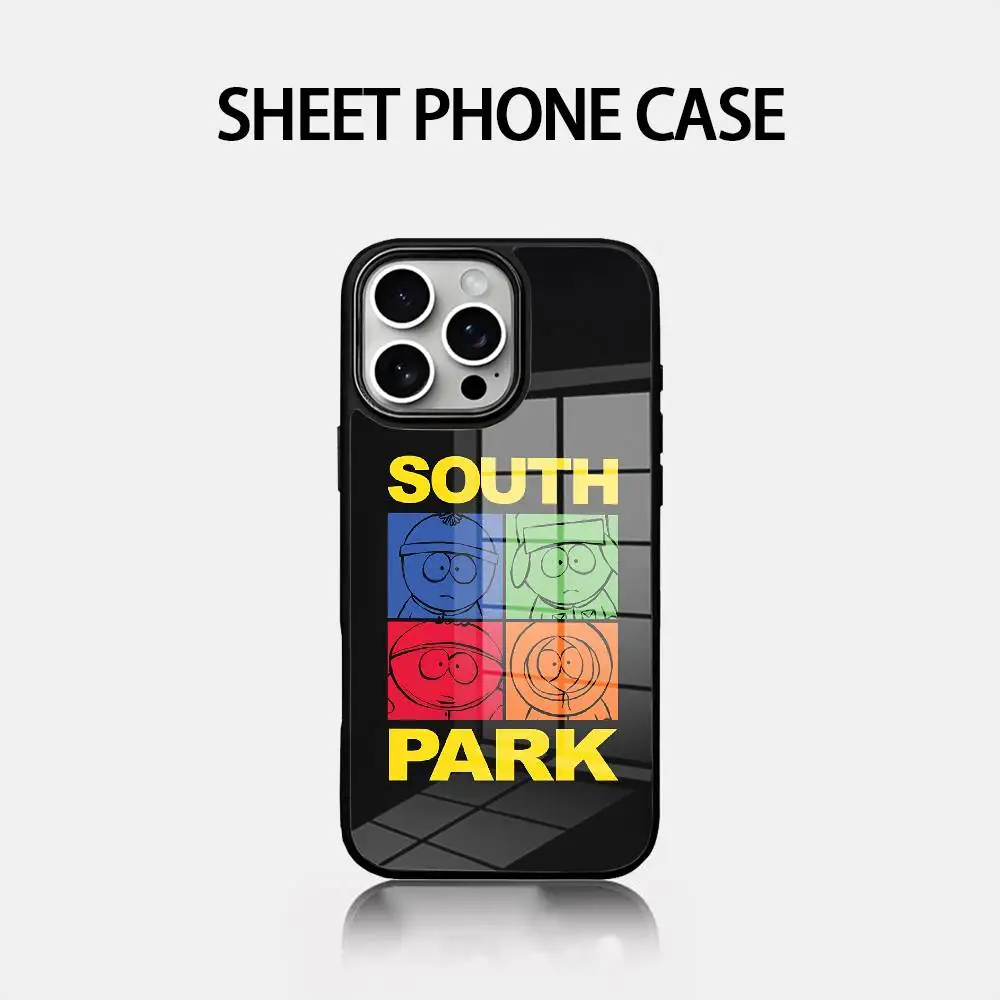 

Cartoon S-South P-Park Phone Case Glass Cover Phone Case For Iphone 16 15 14 12 11 13 Pro Max Mini Puls Attraction CASE