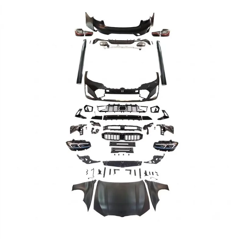 F30 F35 to G20 G28 LCI MTech Conversion Body Kit for  3 Series 2013 2018 Hood Fender Headlights Bumper Side Skirts