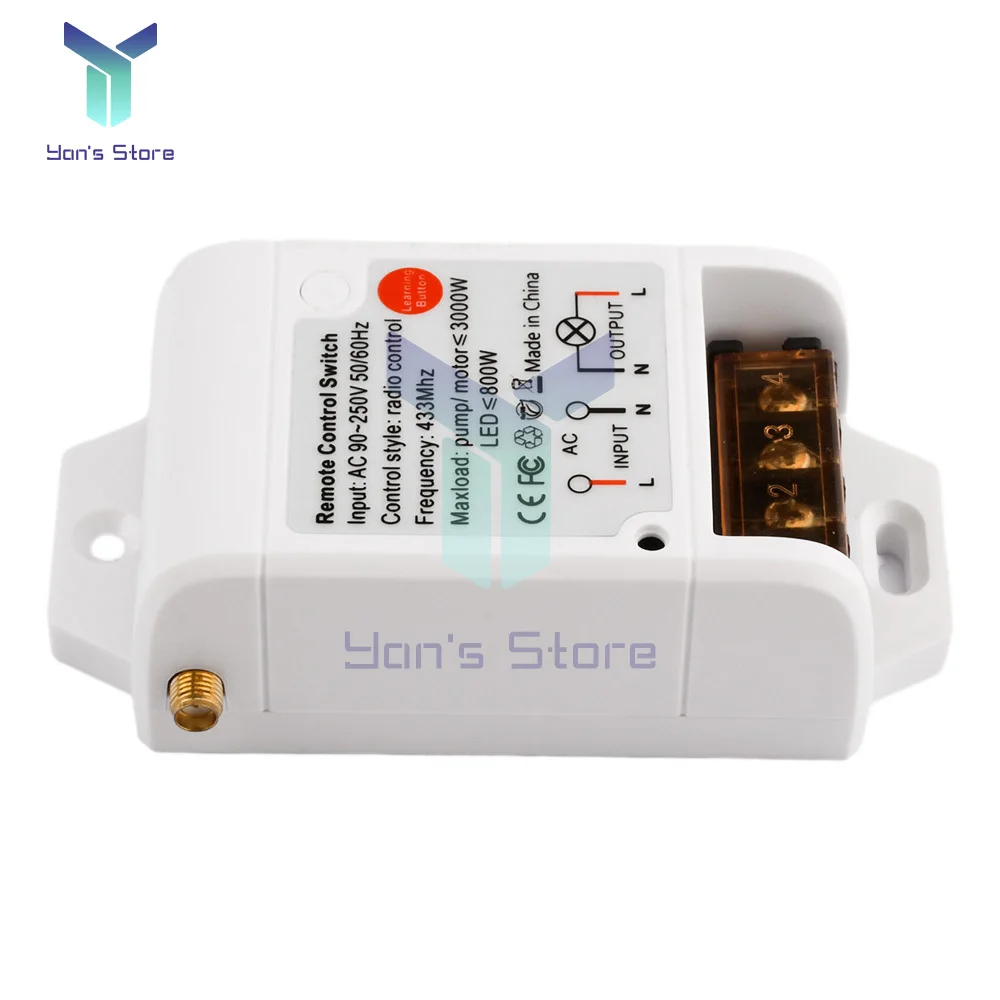 Przełącznik zdalnego sterowania 433Mhz Odbiornik przekaźnikowy dużej mocy AC 90V-250V z zewnętrzną anteną włączającą i wyłącznikiem do pompy -30~+80