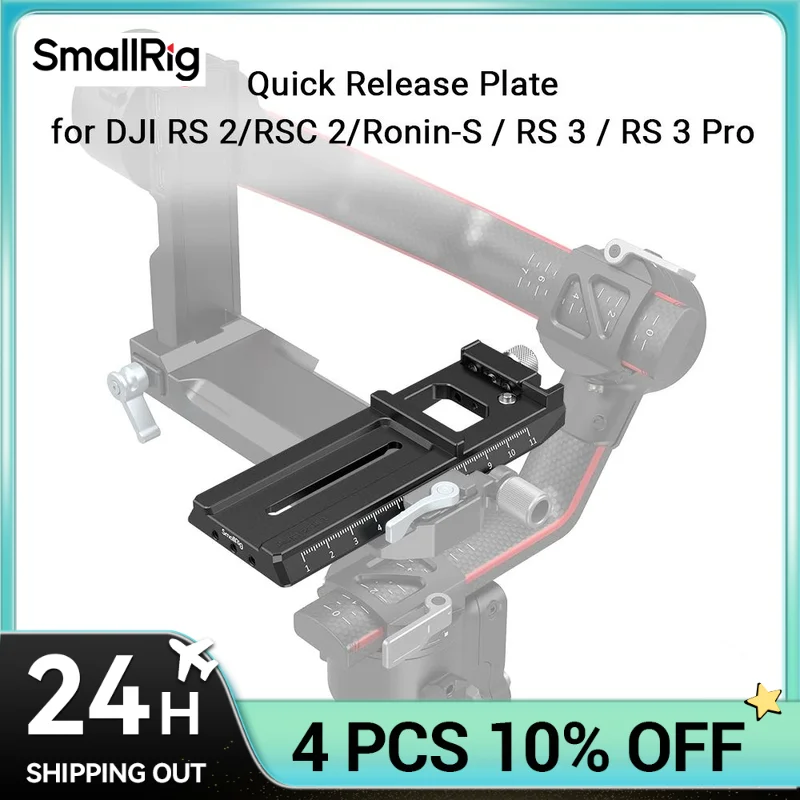 SmallRig Quick Release Plate for DJI RS 2/ RSC 2 / RS 3 / RS 3 Pro / RS 4 / RS 4 Pro Gimbal with Arca-Swiss Perfectly Match 3061