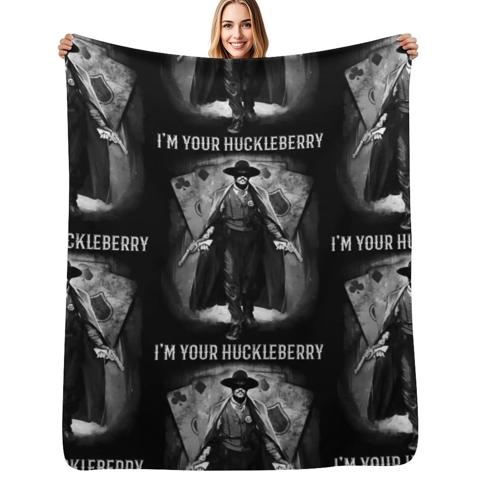 Mens Best Doc Holliday Huckleberry Tombstone Throw Blanket Heavy for winter Plush Custom Quilt Single Blankets