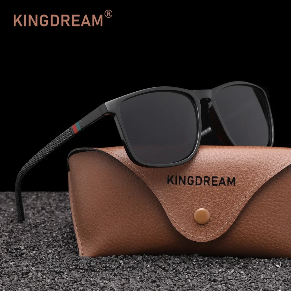 KINGDREAM UV400 Blendschutz-Polarisierte Herren-Sonnenbrille, leichte rechteckige Brille für Damen, zum Fahren, Angeln, Brillen