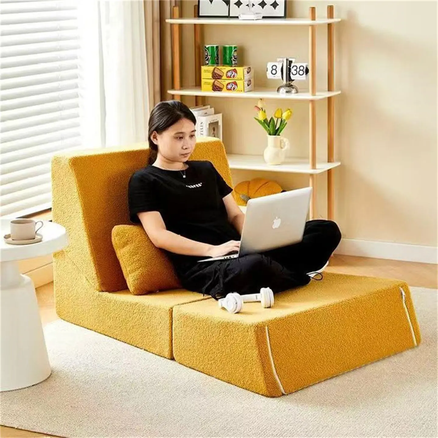Vacuum-compressed sofa for small apartments, living room, detachable, washable, foldable, dual-purpose, can be used as a sofa