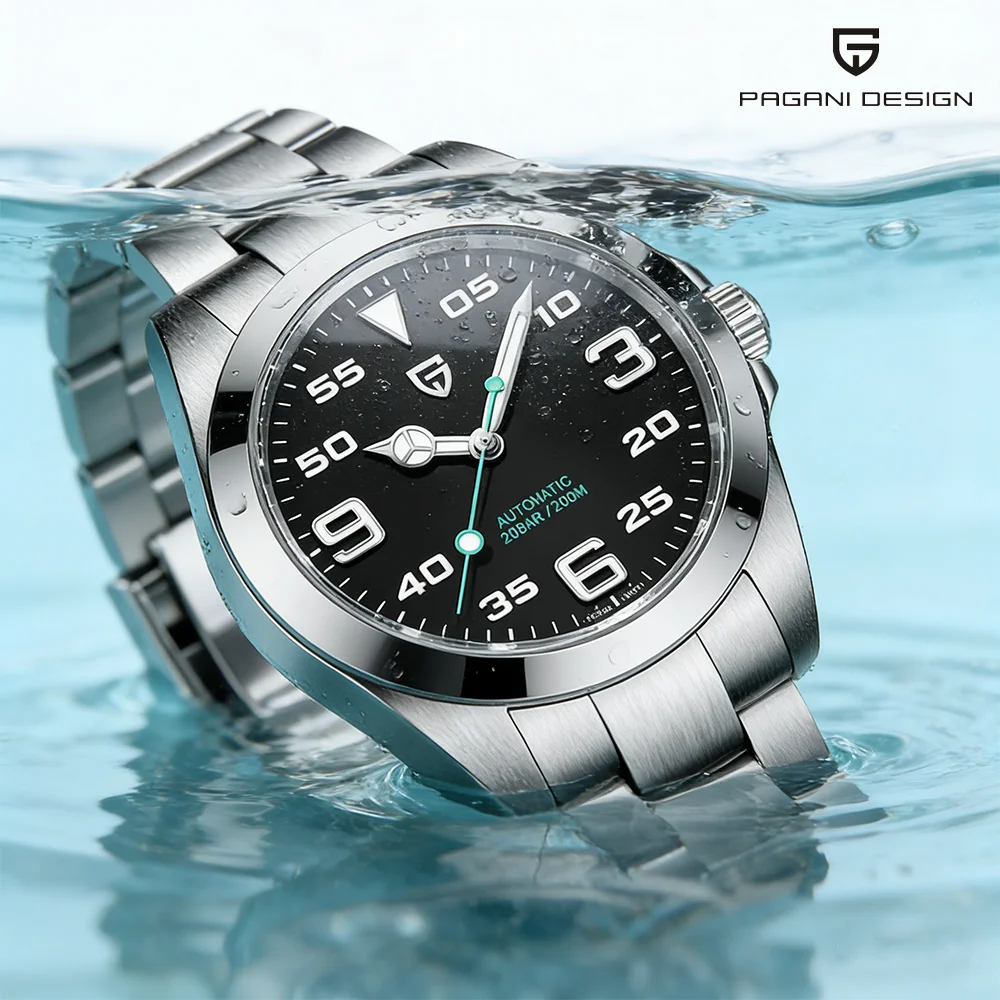 V2 PAGANI DESIGN PD-1692 Men's Automatic Watch 40MM Stainless Steel Mechanical Watch Sapphire AR Coated Waterproof Watch
