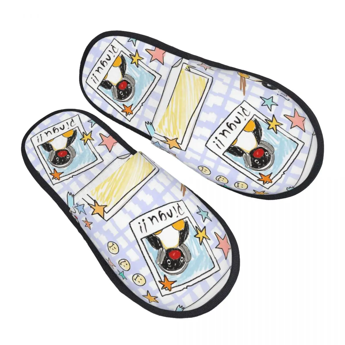 شبشب قطني من Noot Pingu Home غير قابل للانزلاق لطيف على شكل بطريق ناعم من إسفنج الذاكرة لغرفة النوم #1