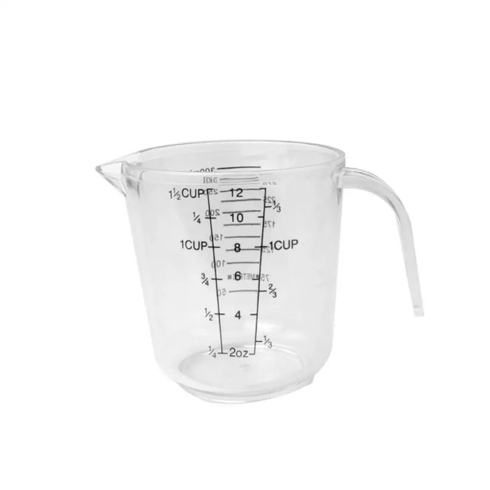 300/600/1000ml Measuring Cup Transparent Heat Resisting Plastic Milk Water Scale Measuring Jar Microwave Tool for Baking