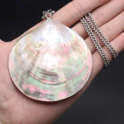 Fan shaped 75-80mm pendant Natural Freshwater Shell Necklace Pendant Mother of Pearl Pendant Necklace for Women Jewelry charms