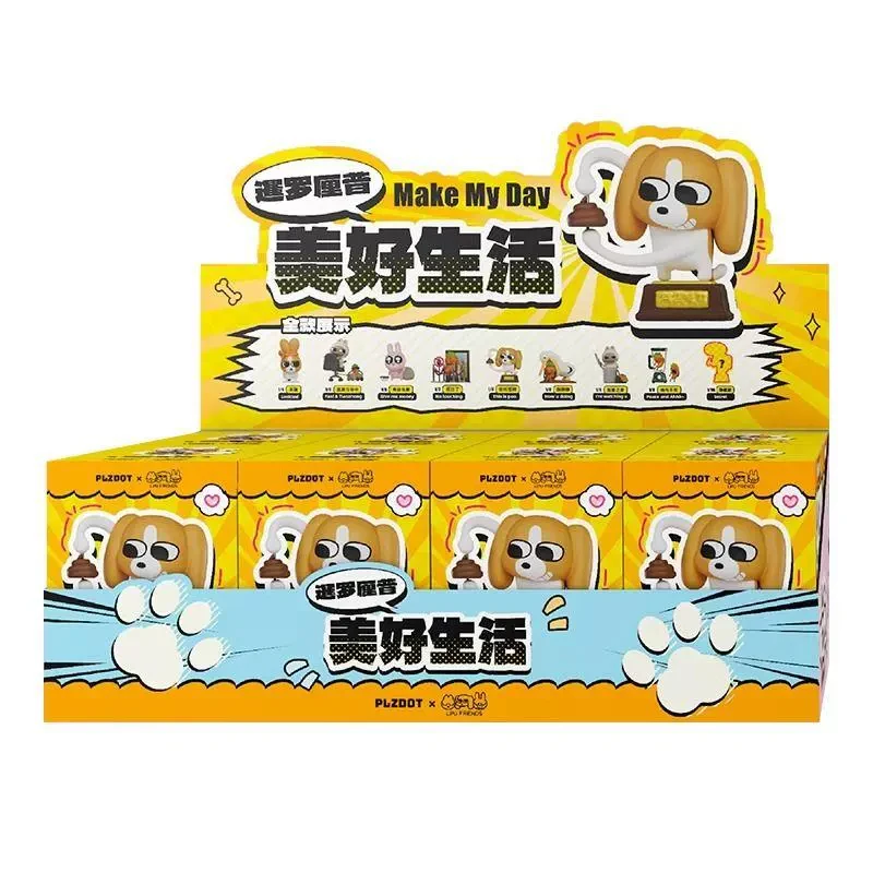 2024 New Plzdot Lipu Friends Blind Box Make My Day Series Vinyl Blind Box Action Figure Desktop Decoration Garage Kit Funny Gift