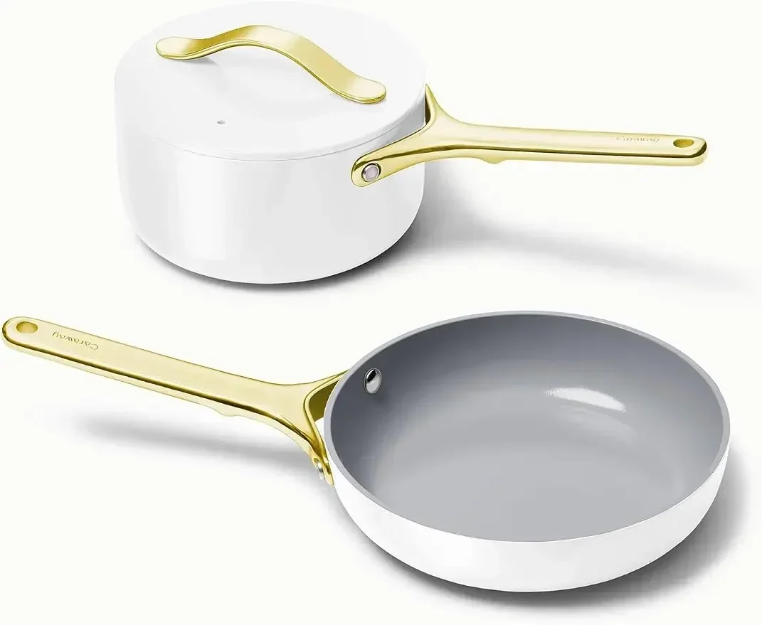 Caraway Duo - Non-stick Ceramic Mini Fry Pan, Mini Sauce Pan (1.05 Qt, 8 