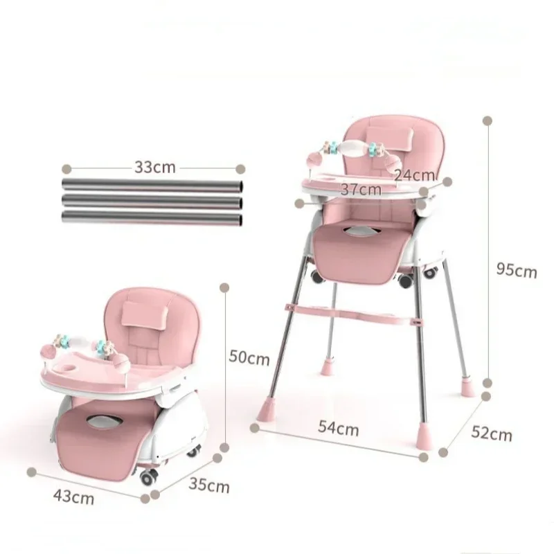 Baby Dining Chair Home Multi functional Adjustable Children's Dining Table Multi functional Folding Chair Portable BB Stool