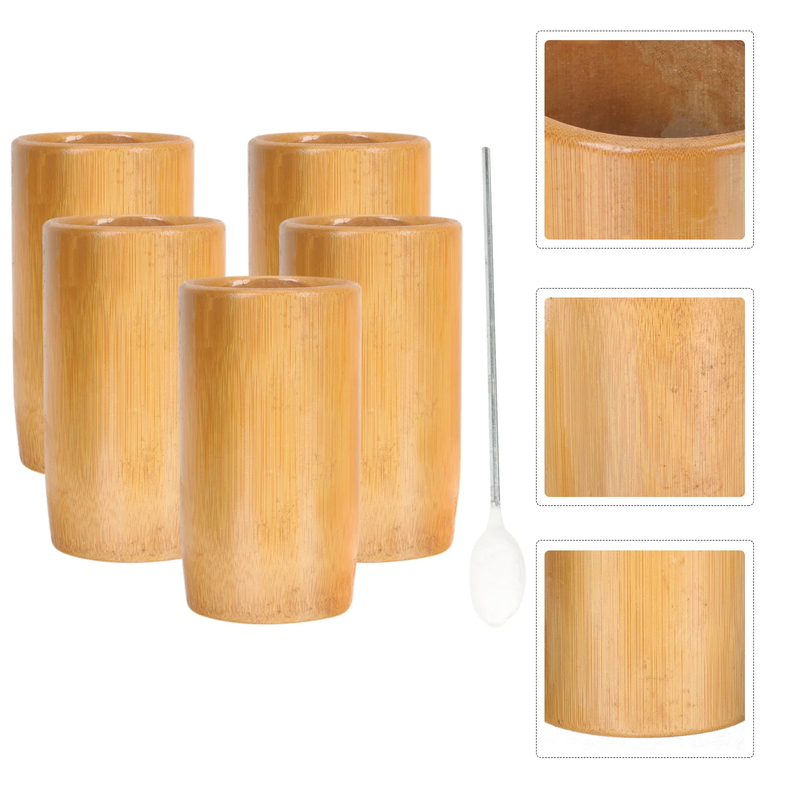 

5Pcs Bamboo Cupping Cup Therapy Tool Reliable Massage Accessory for Body Pain Relief Home Use Bamboo Pot Cupping Tool