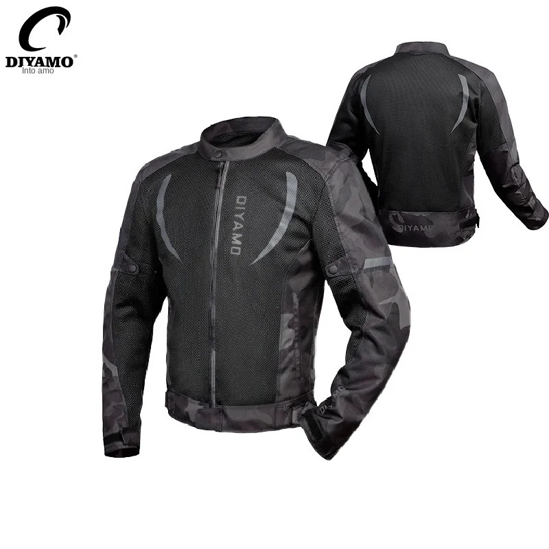 

Motorcyclist Jacket Cycling Clothes Four Seasons Men and Women Streamlined Breathable Anti-fall Summer Locomotive Clotheset